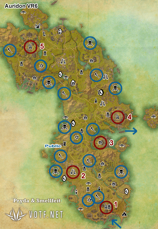 Auridon is a crafting survey map that marks where a bountiful supply of woo...